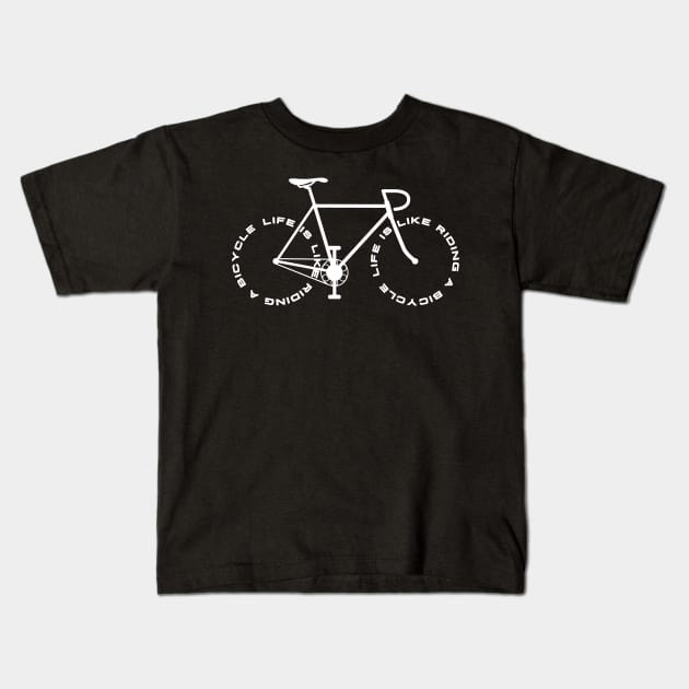 Bicycle Cyclist Kids T-Shirt by Print-Dinner